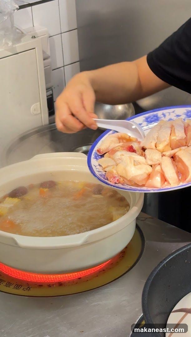 Adding Chicken to Soup