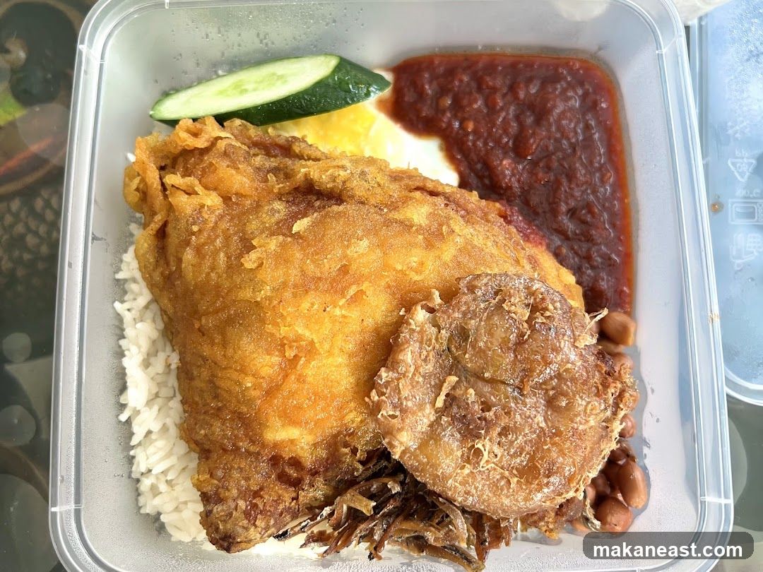 Nasi Lemak with Fried Chicken