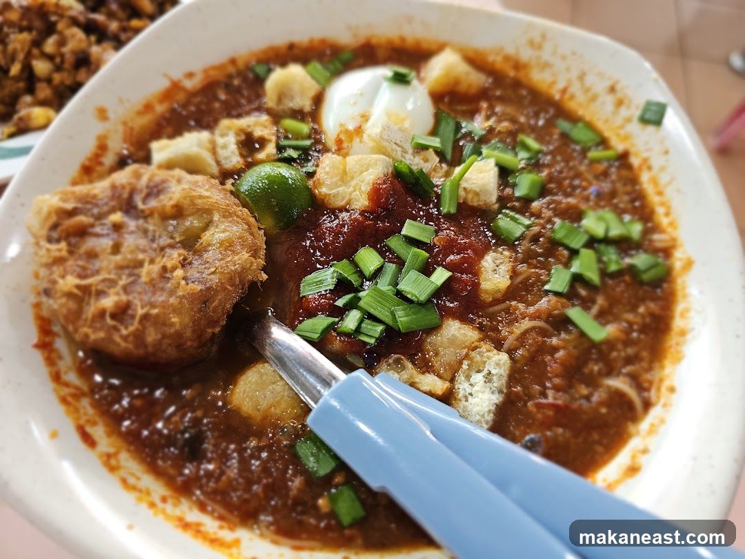Bowl of Noodles with Fried Item