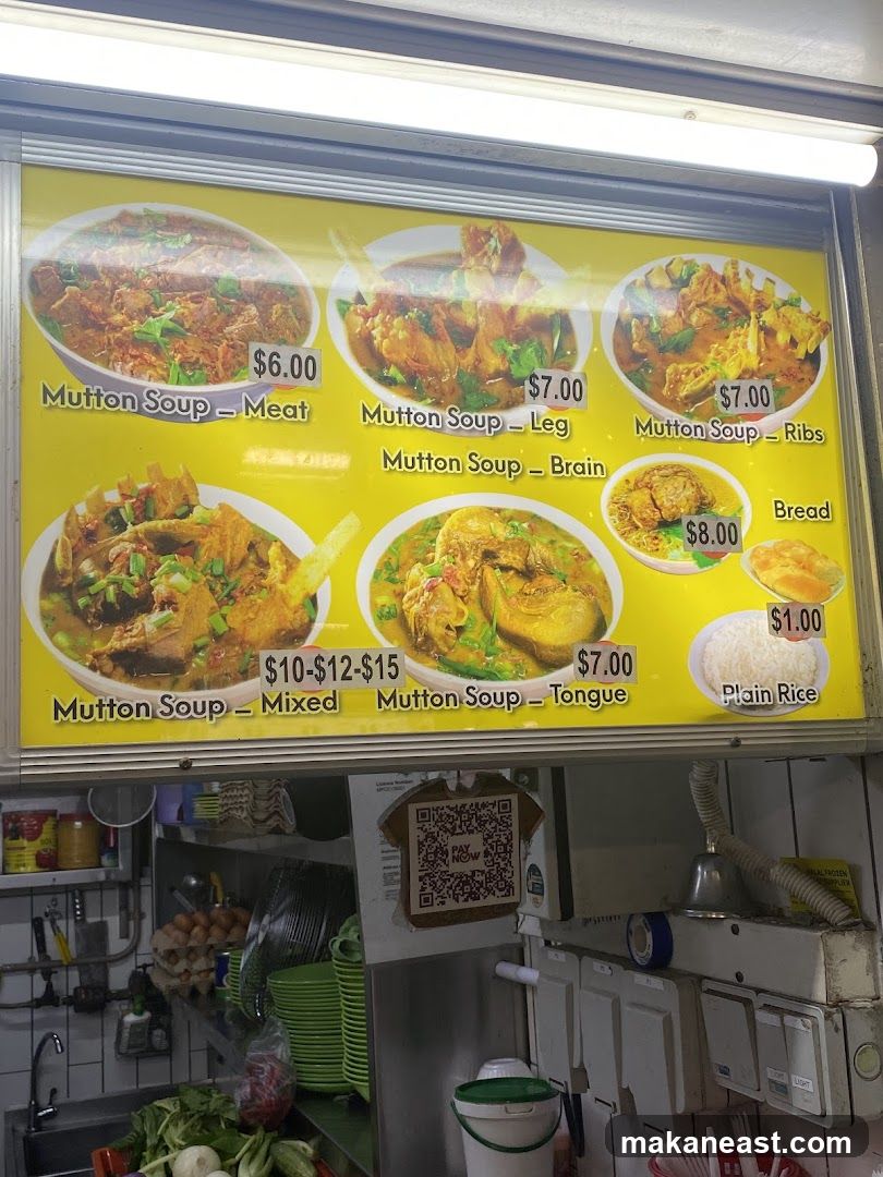 Mutton Soup Menu