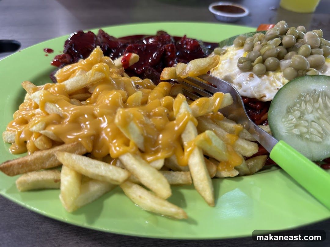 Cheese Fries with Meat and Egg