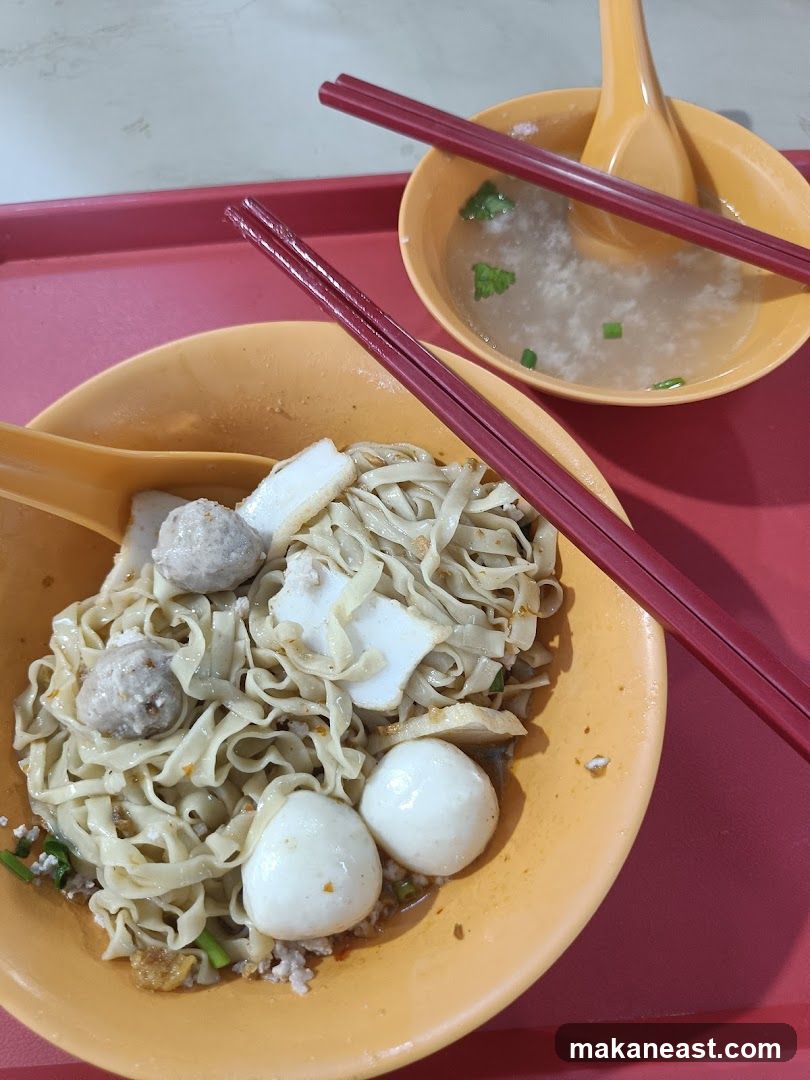 Noodles with Fish Balls and Fish Cakes