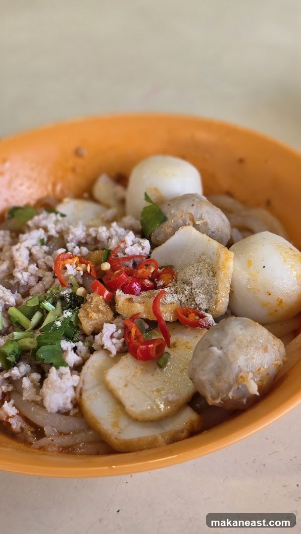Noodle Soup with Meatballs and Chili