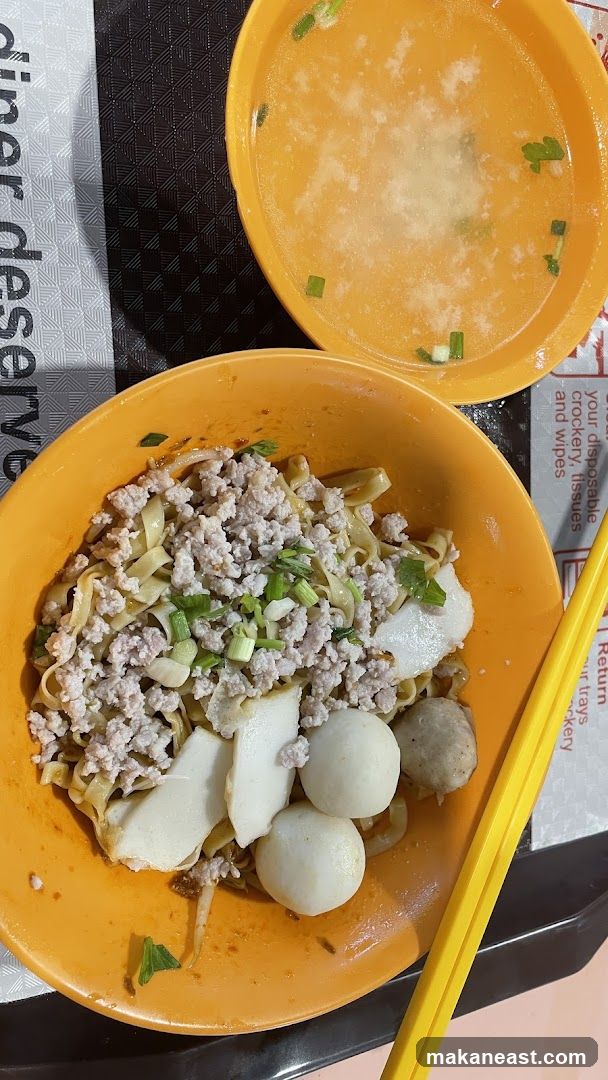 Noodles with Minced Pork and Fish Balls