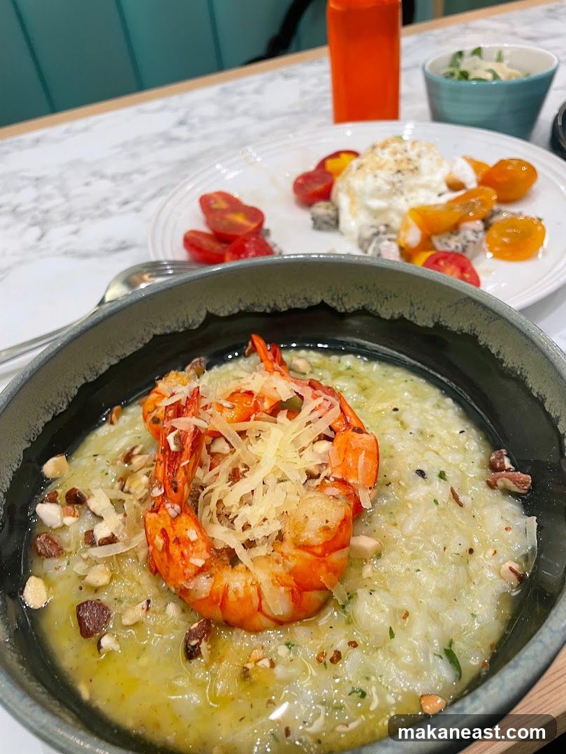 Shrimp Risotto and Burrata Salad