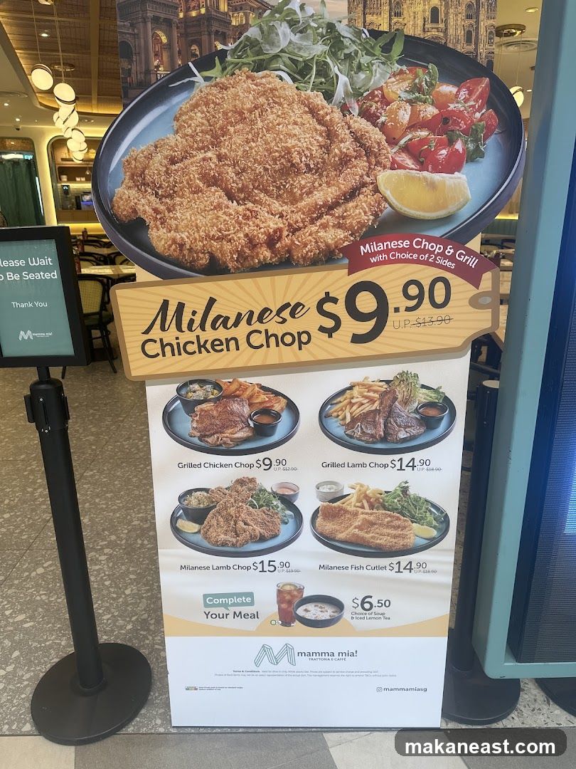 Milanese Chicken Chop Menu