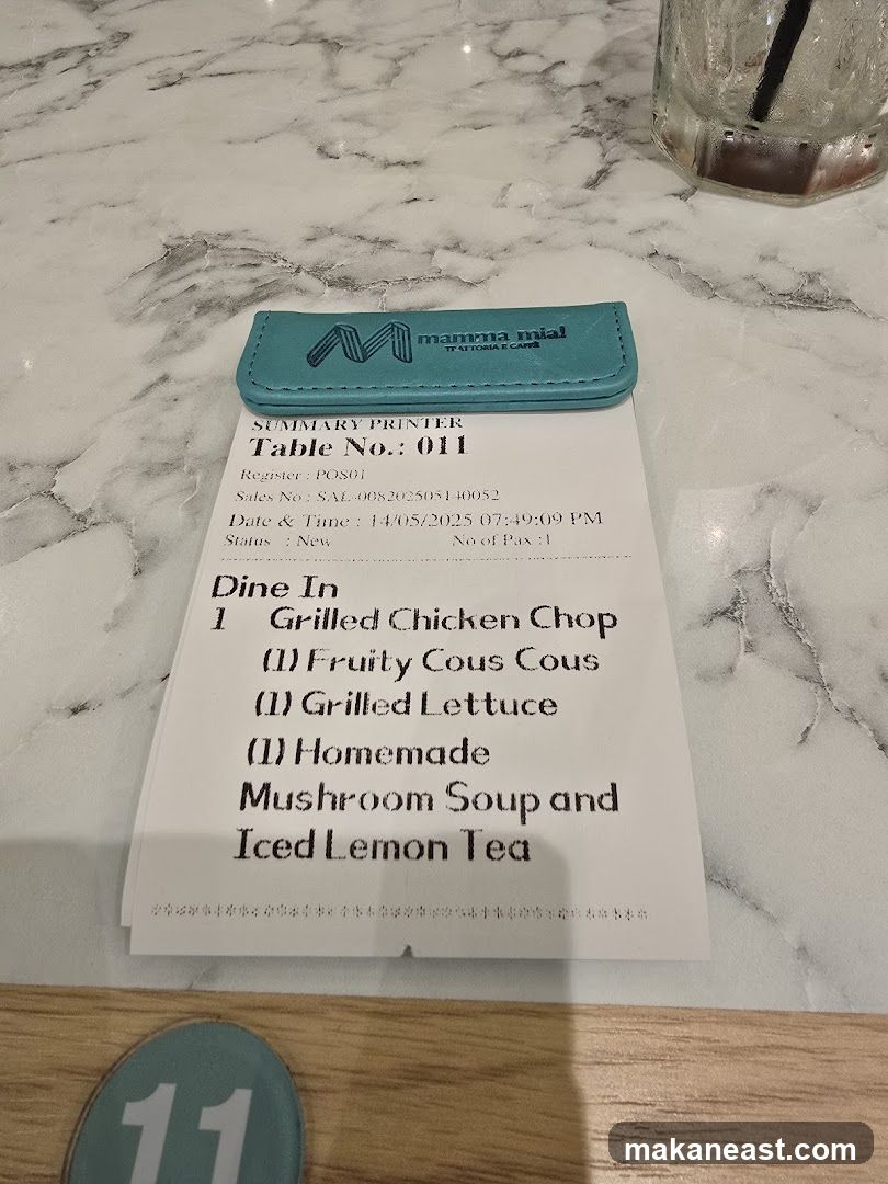 Restaurant Receipt
