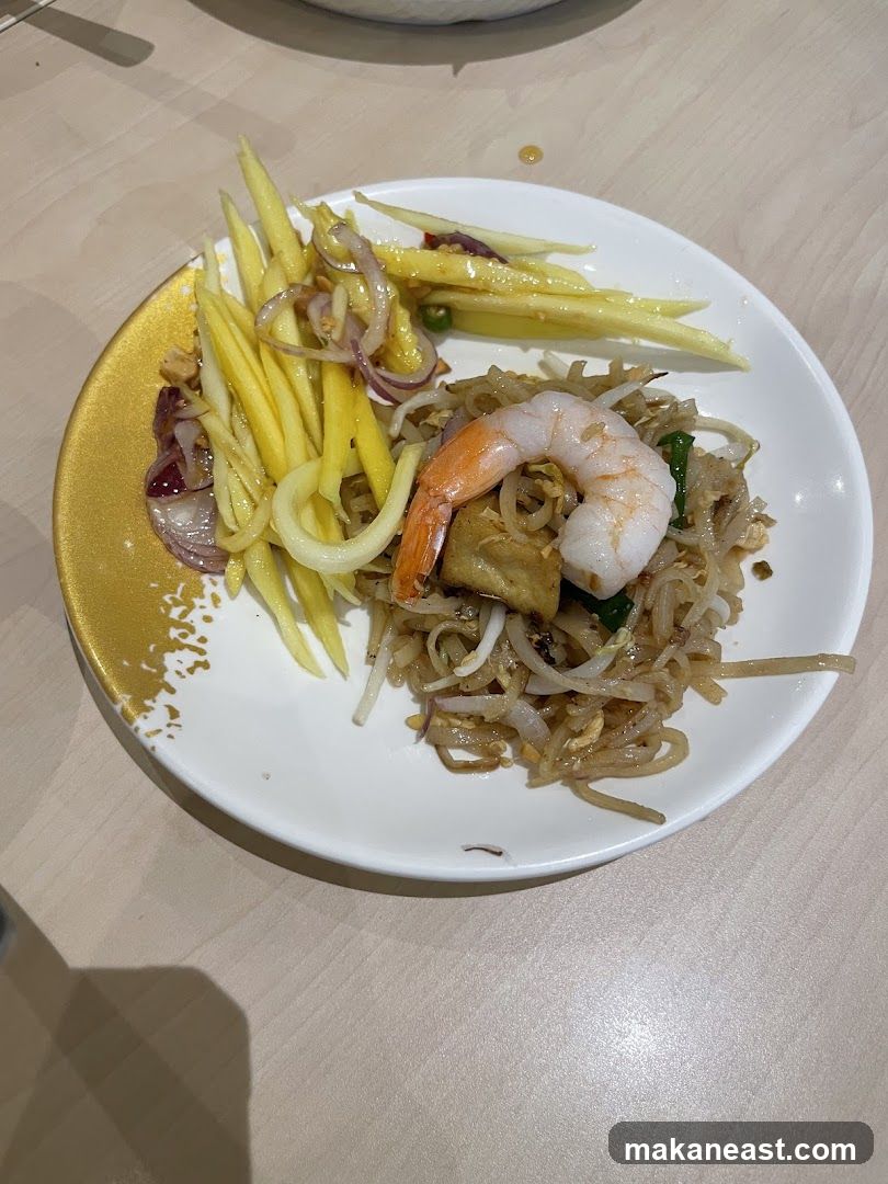 Pad Thai with Shrimp and Mango Salad