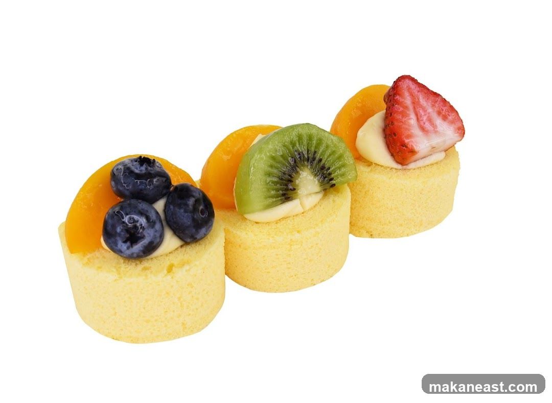 Fruit-Topped Mini Swiss Rolls