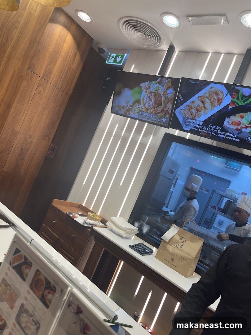 Restaurant Interior with Menu Displays