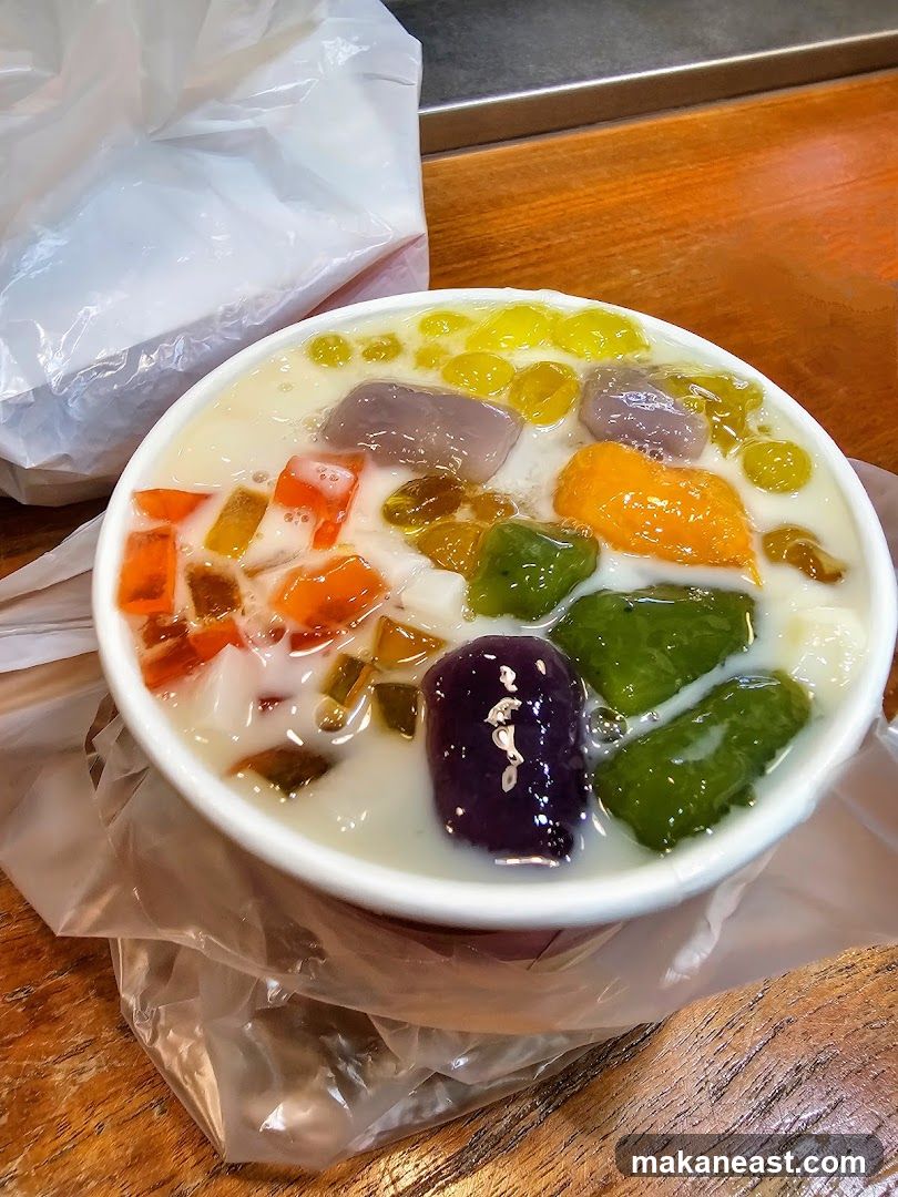 Dessert with colorful toppings