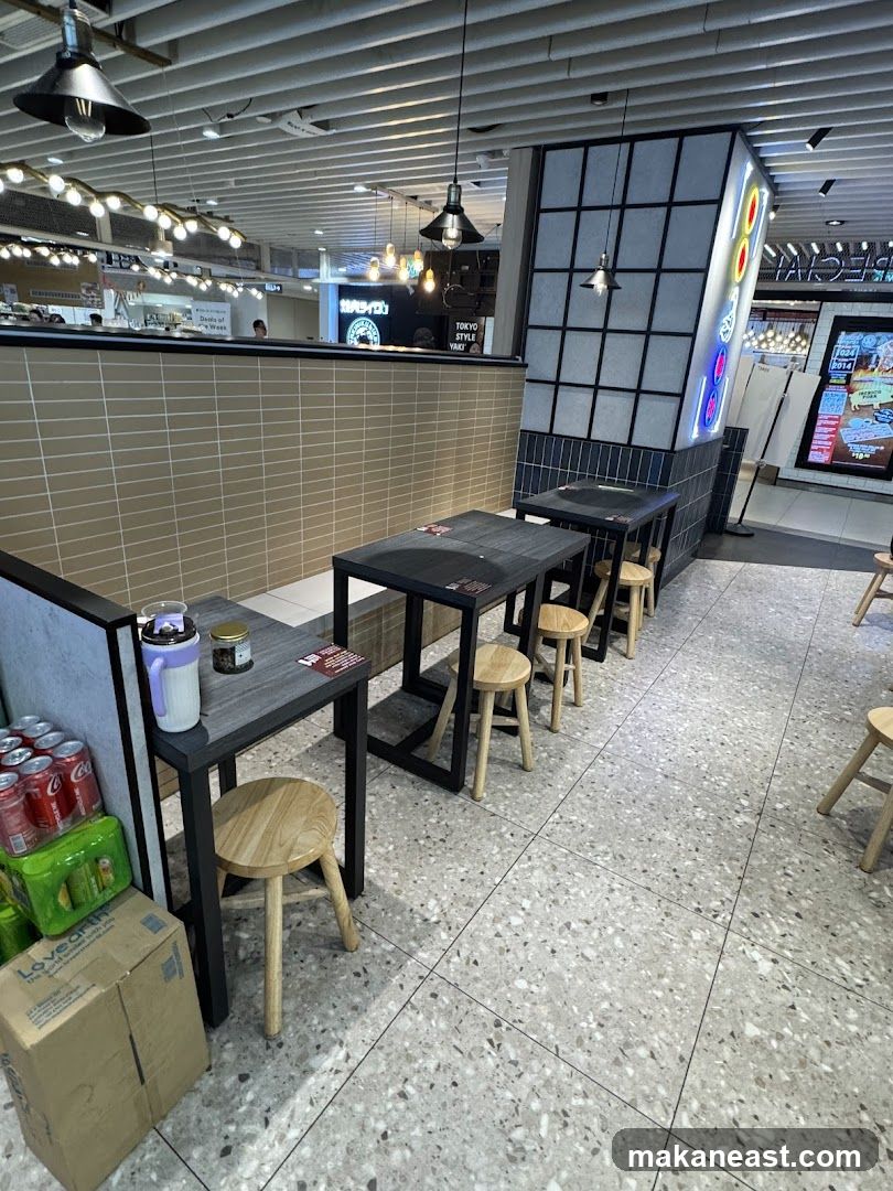 Restaurant Interior with Tables and Stools