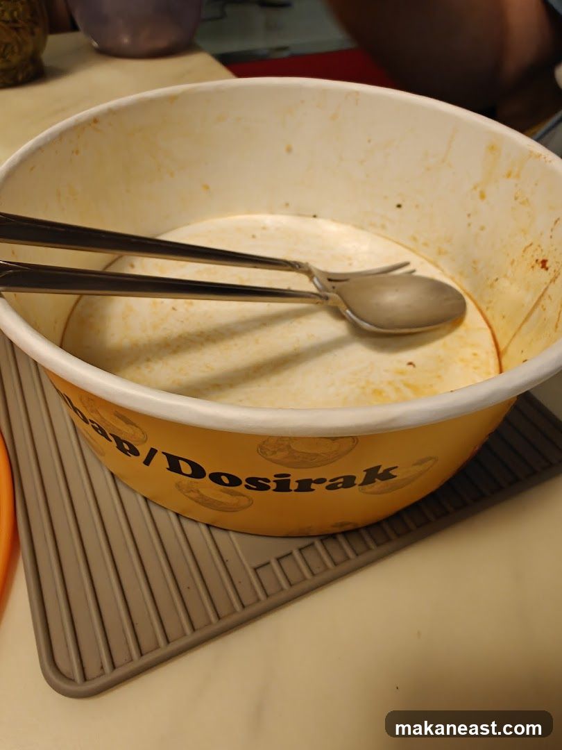 Empty Food Container with Utensils