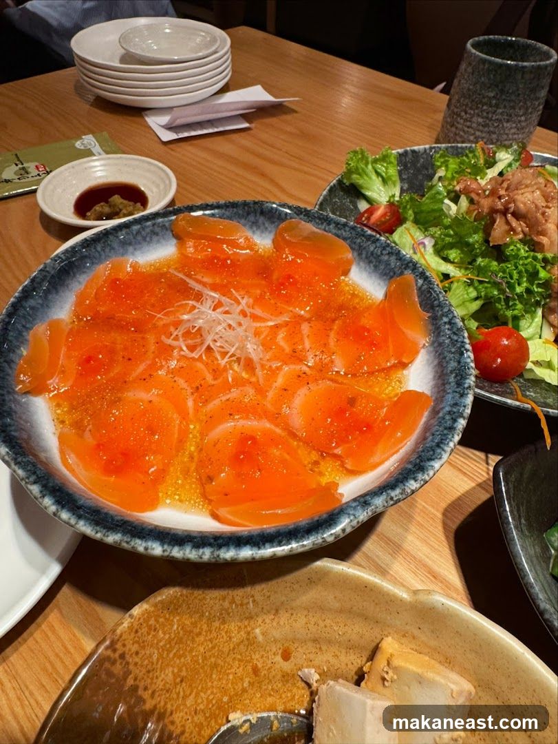 Salmon Sashimi and Salad