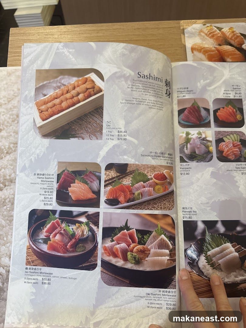 Sashimi Menu