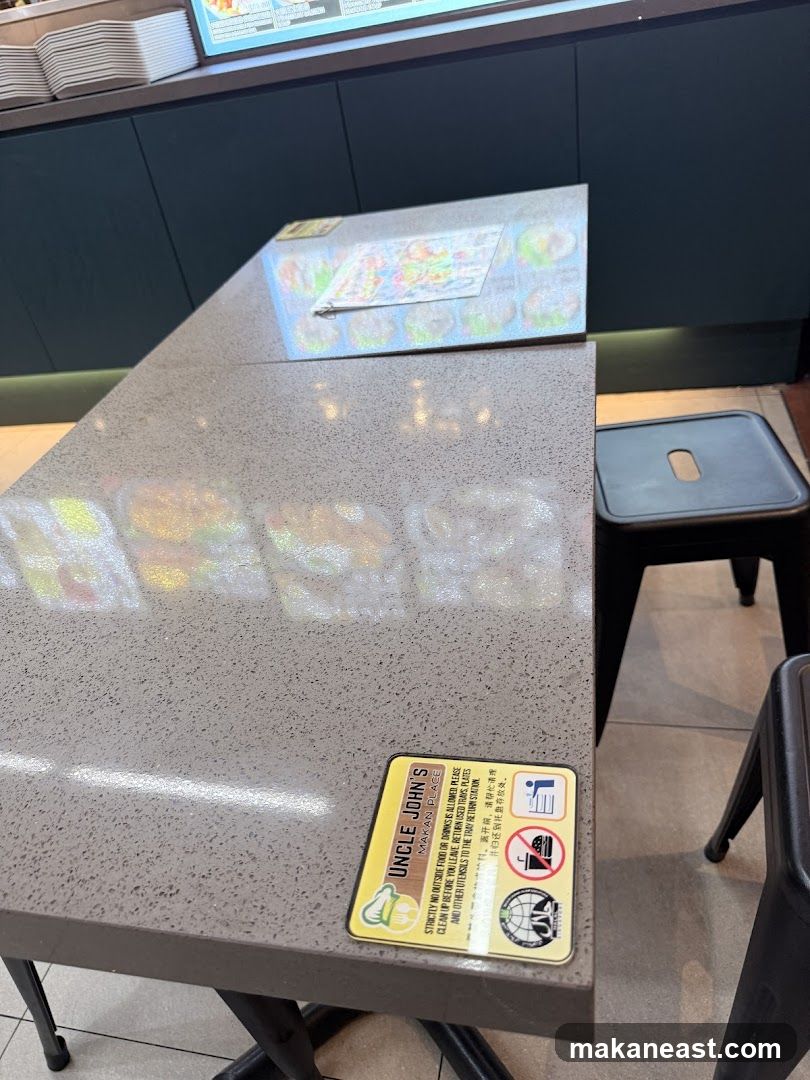 Table with Signage
