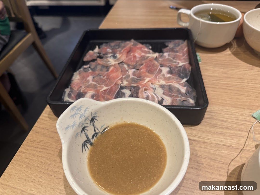 Thinly Sliced Meat and Dipping Sauce