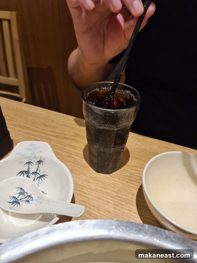 Table setting with a drink