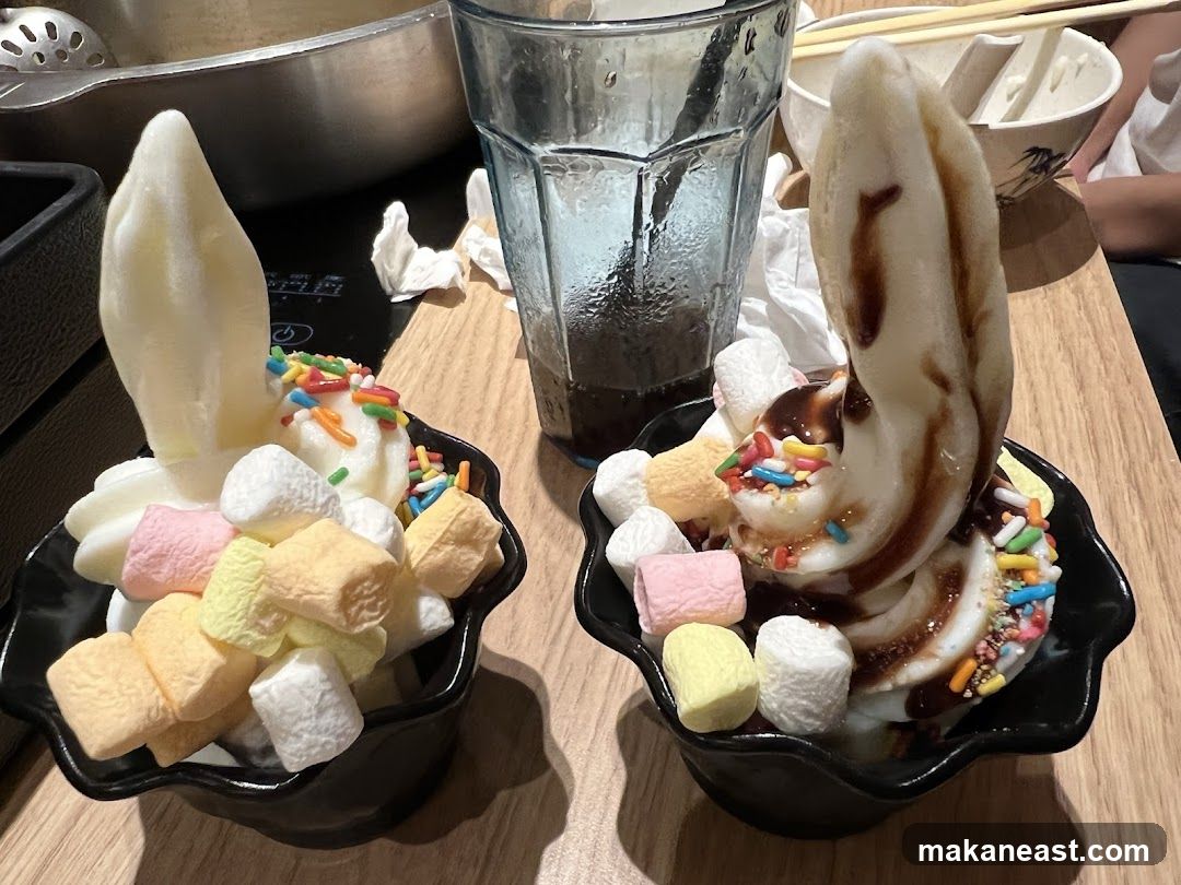 Soft Serve Ice Cream with Marshmallows and Sprinkles