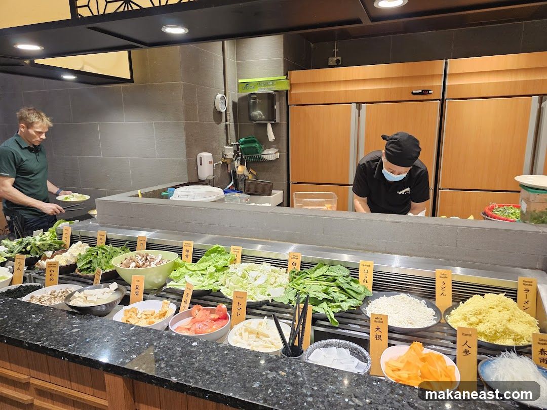 Buffet with fresh ingredients
