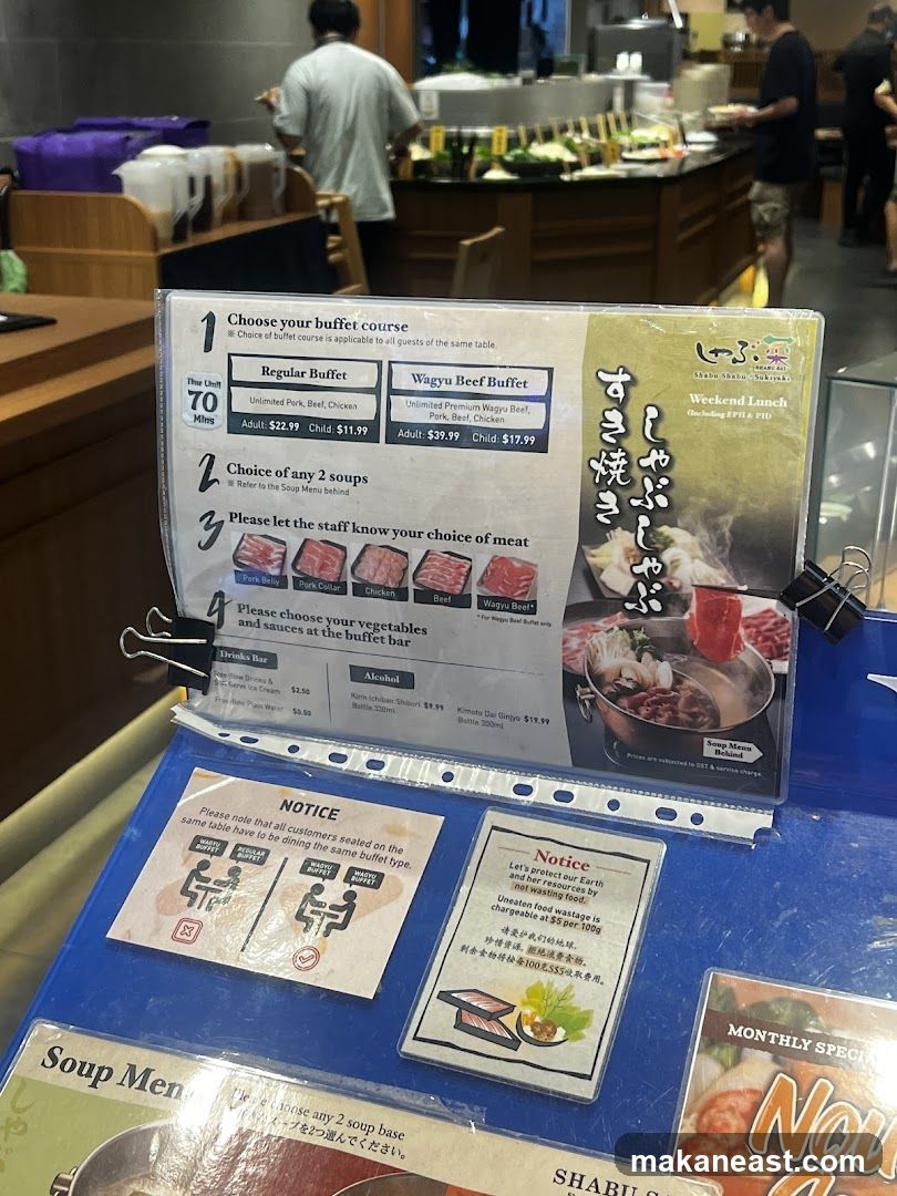 Buffet Course Menu