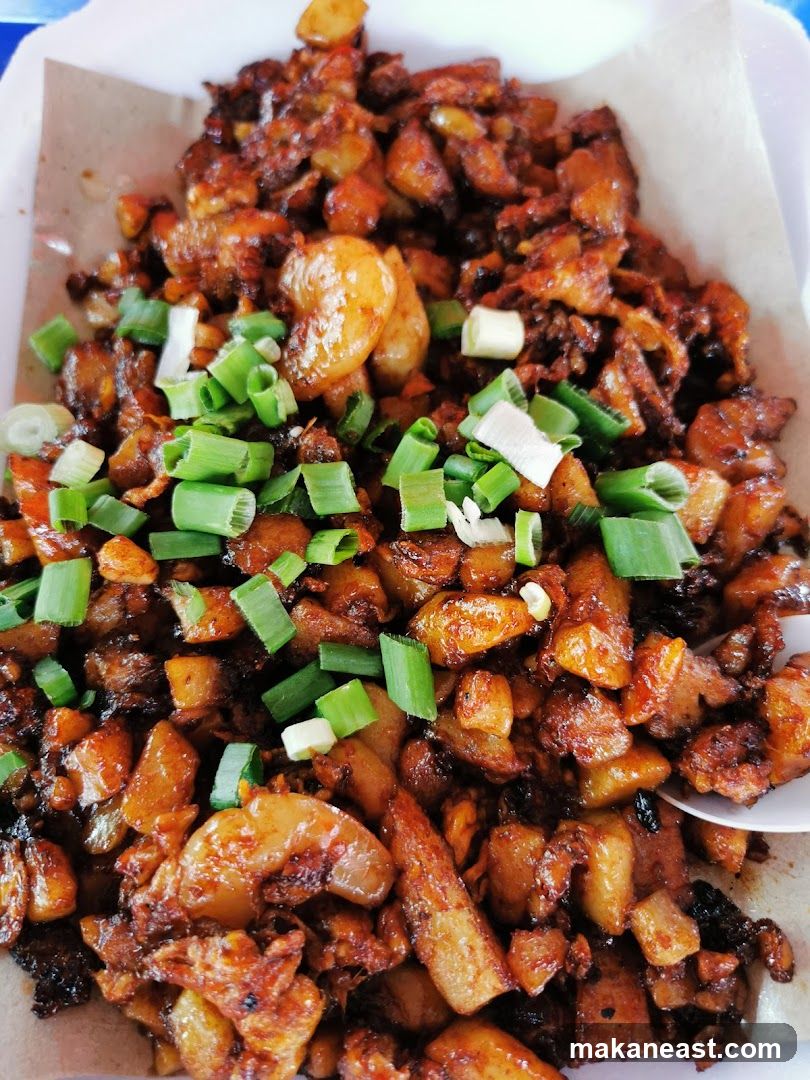 Fried Carrot Cake with Shrimp and Scallions