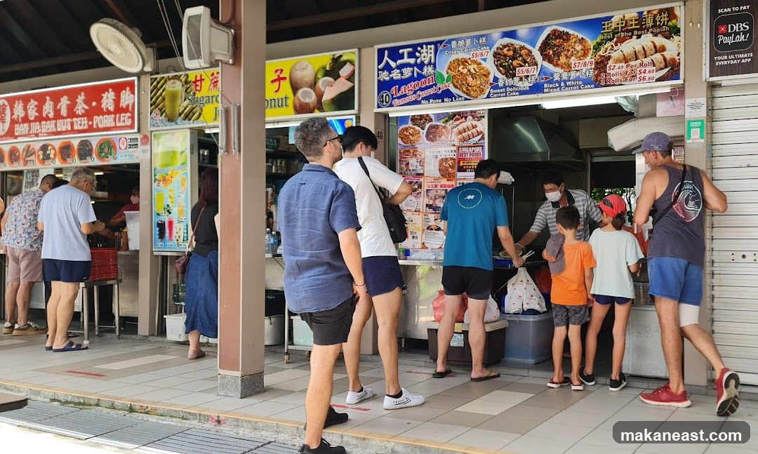 Food stalls with customers
