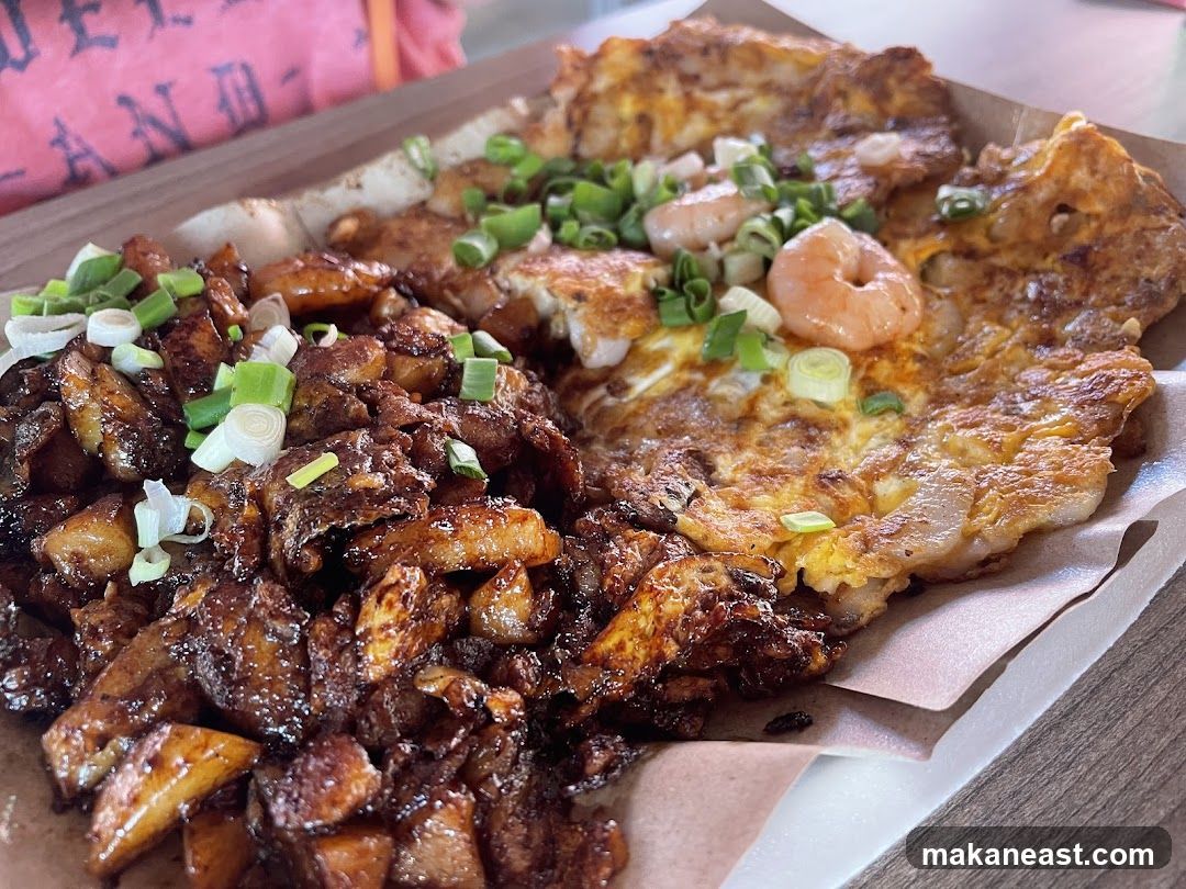 Fried Radish Cake and Oyster Omelet