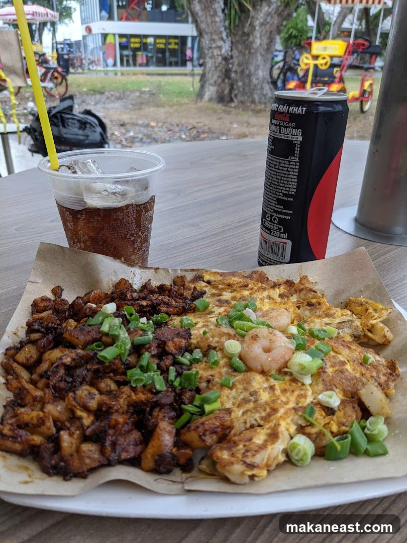 Fried Carrot Cake with Eggs and Shrimp