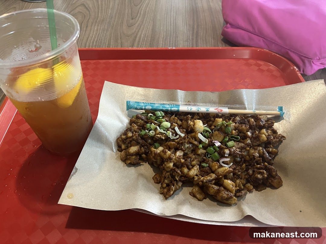 Fried Carrot Cake with Drink