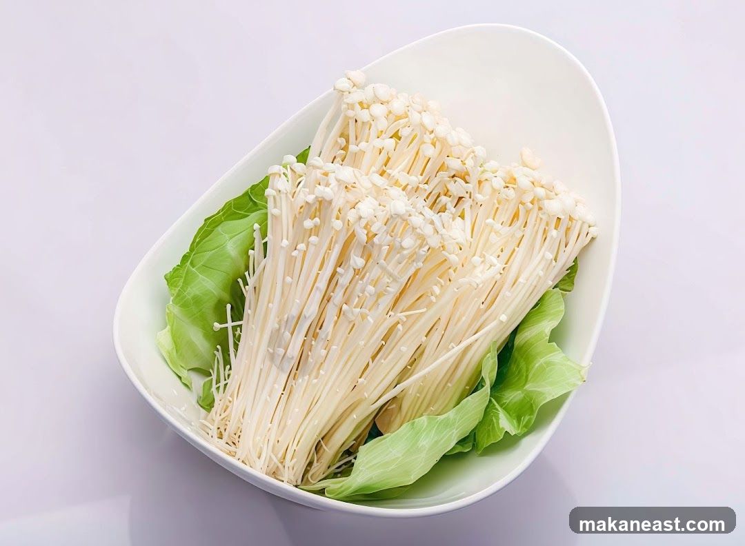Enoki Mushrooms and Cabbage