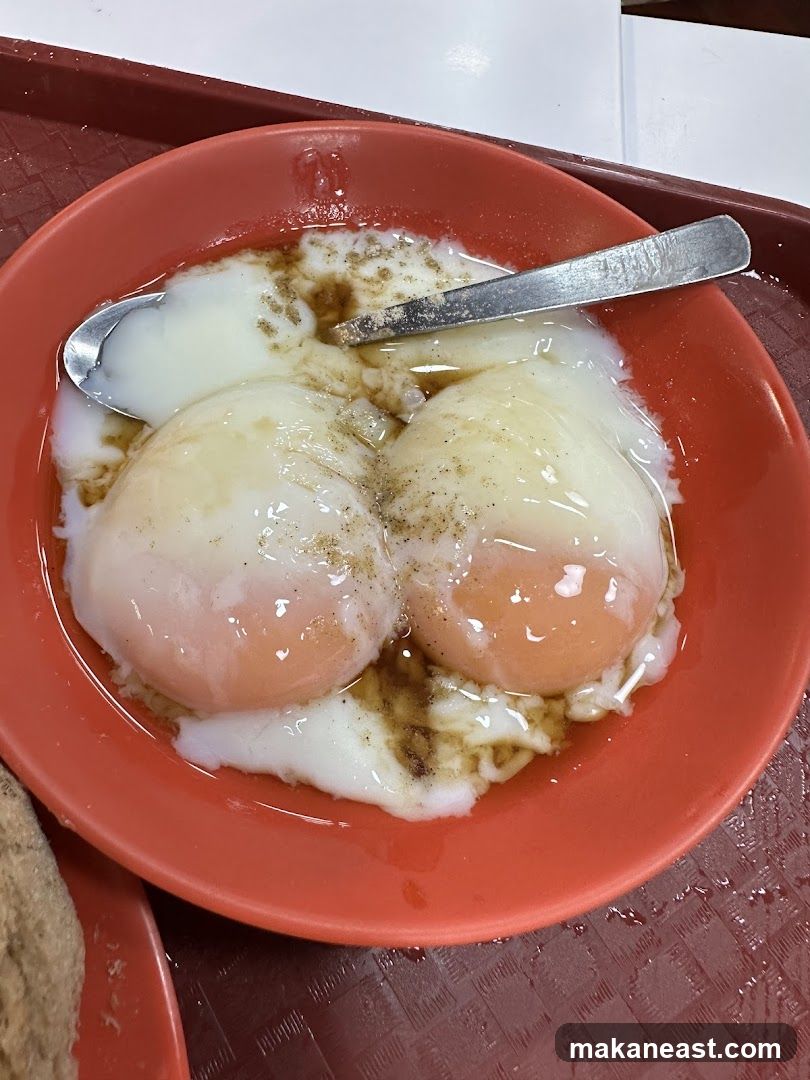Soft-boiled eggs with soy sauce