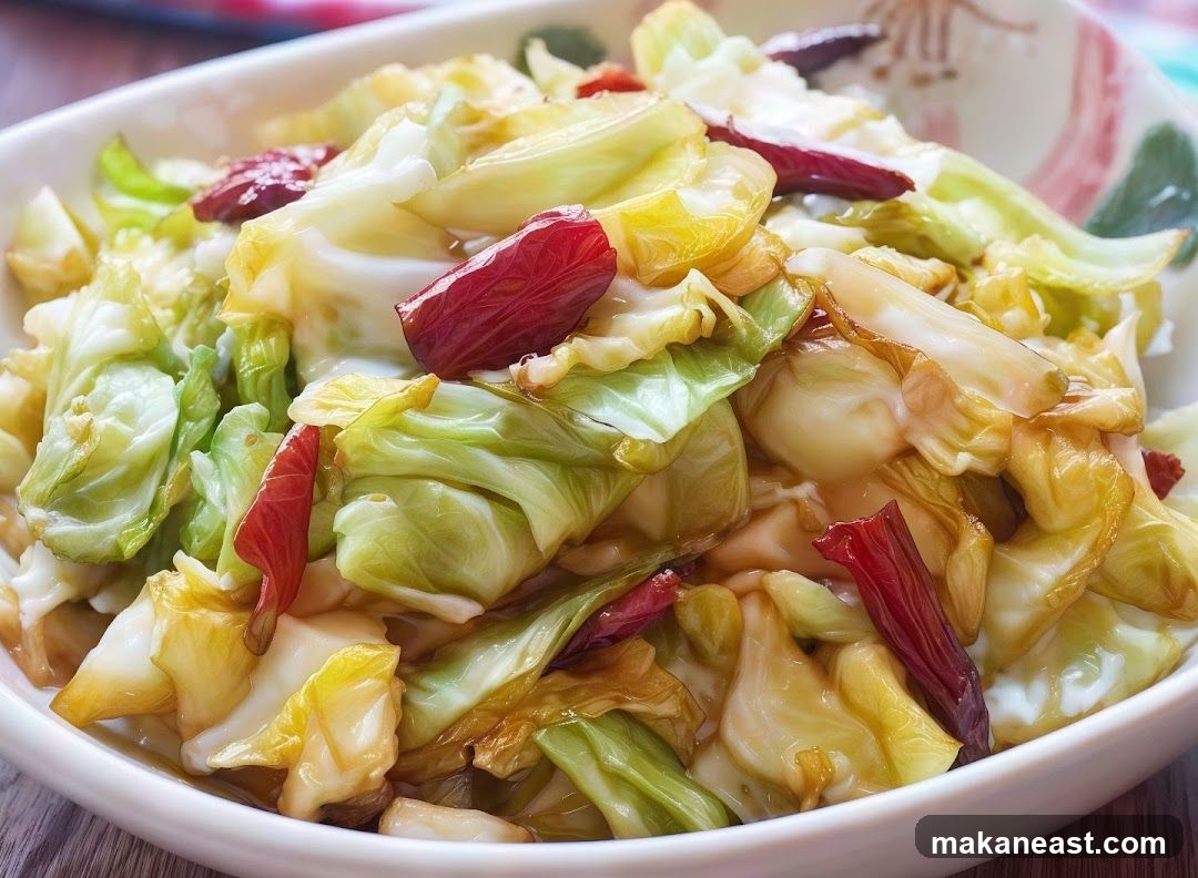 Stir-fried Cabbage with Dried Chilies