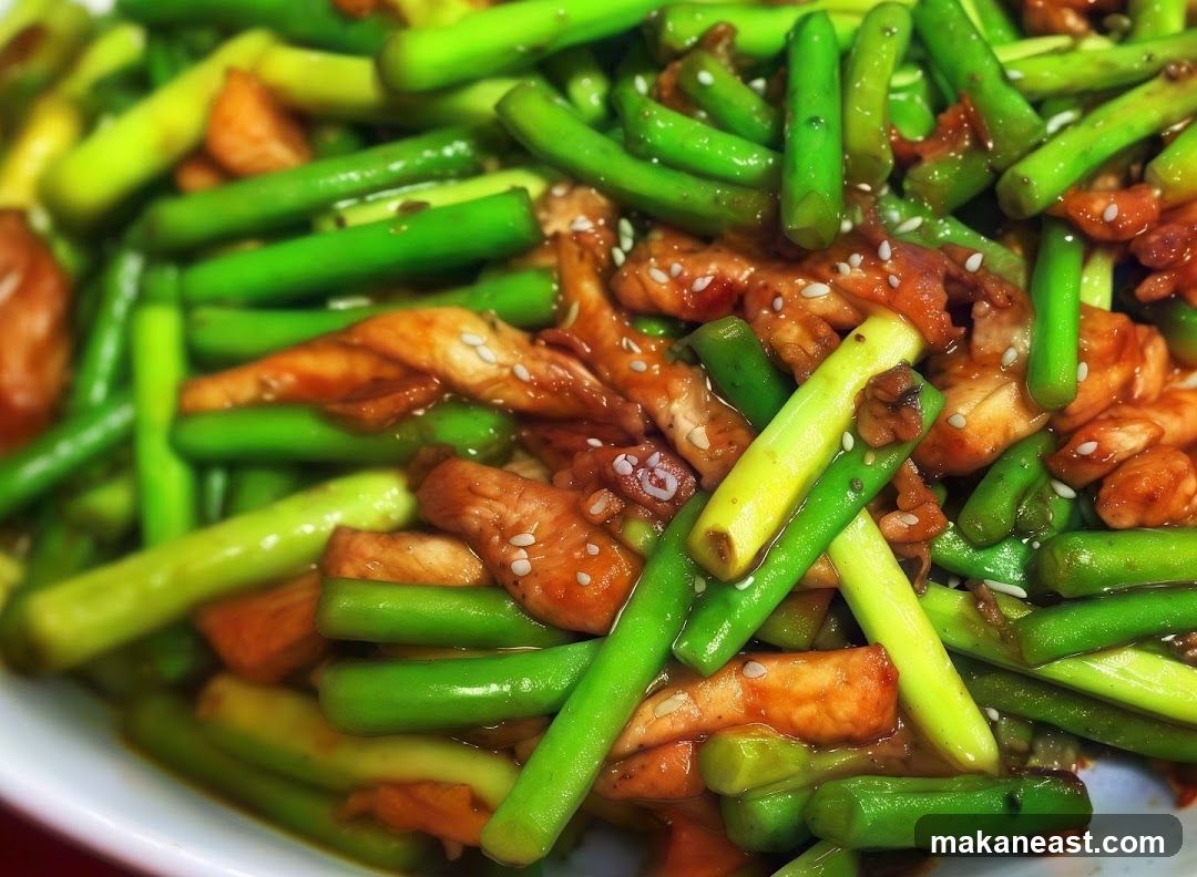 Stir-fried Garlic Scapes with Meat