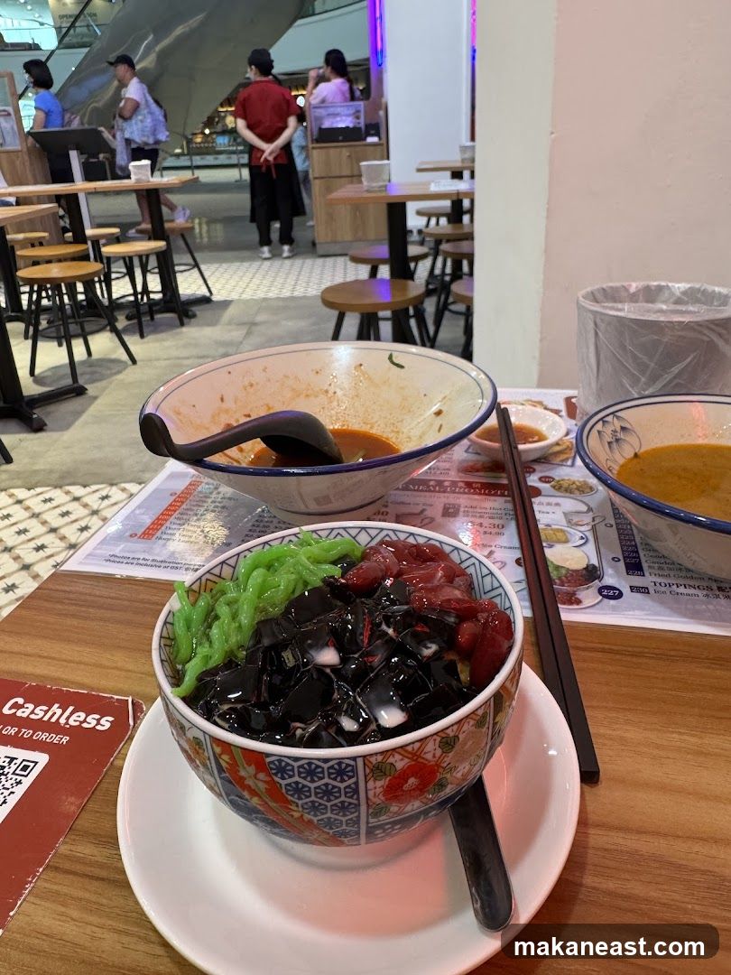 Dessert Bowl with Menu and Cashless Payment Sign