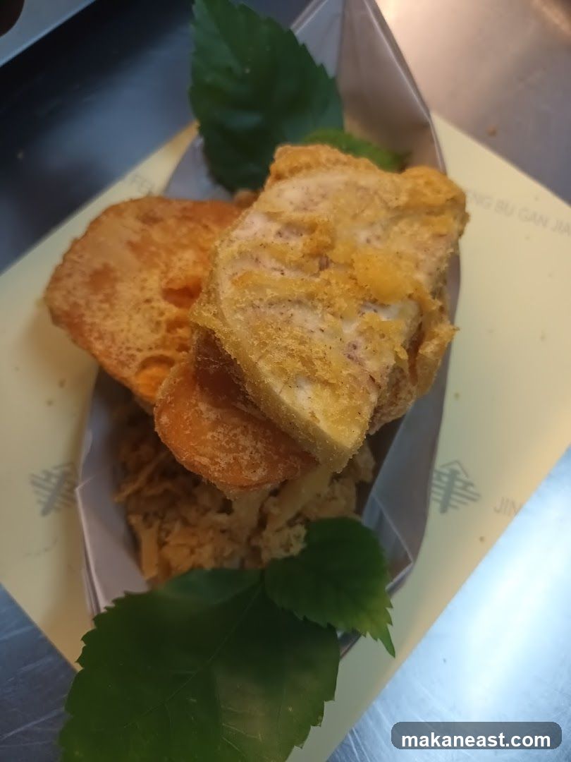 Fried Food with Leaves