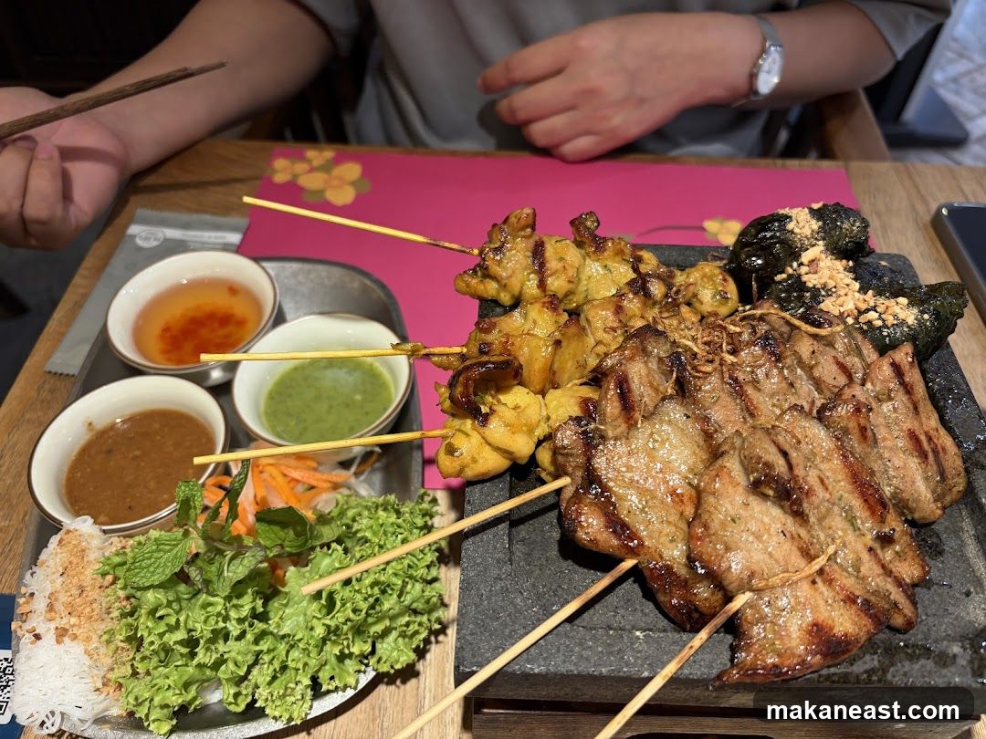 Grilled Meat Skewers with Dipping Sauces