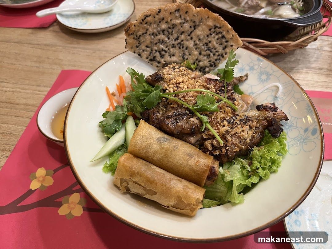 Vietnamese Dish with Spring Rolls