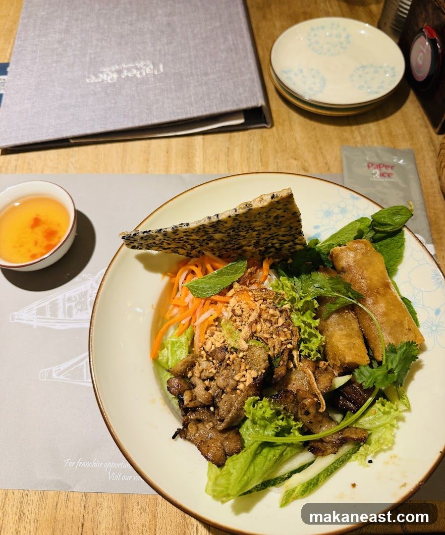 Vietnamese Dish with Spring Rolls
