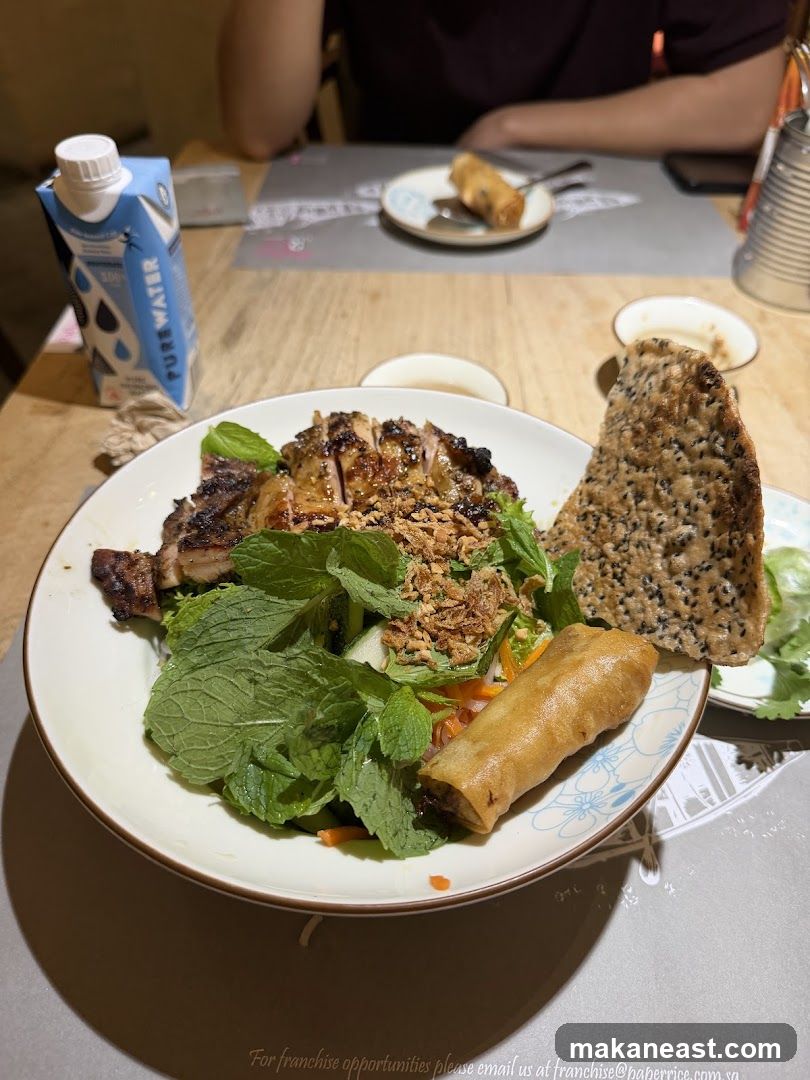 Vietnamese Dish with Spring Roll
