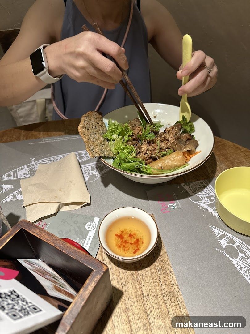 Person eating a meal