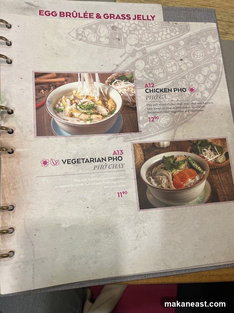 Pho Menu