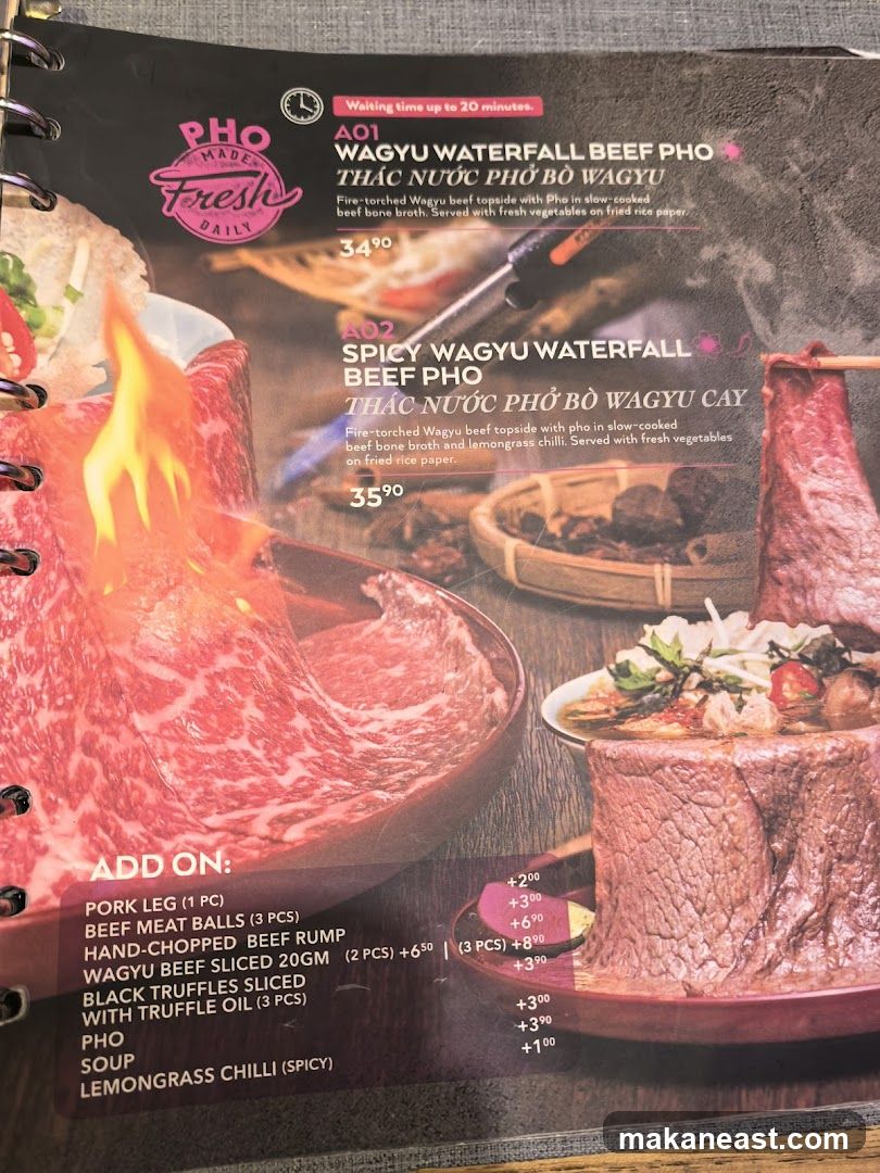 Pho Menu