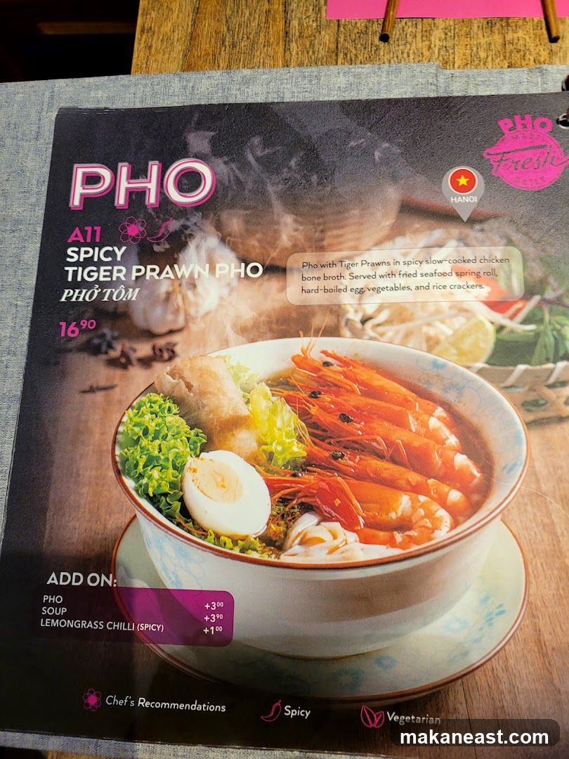 Pho Menu