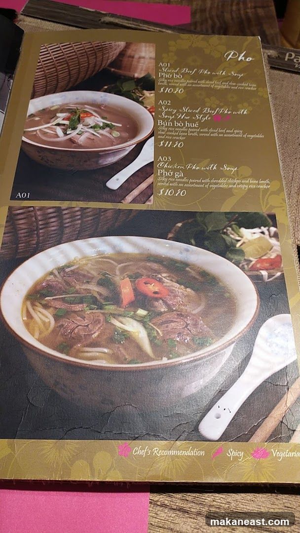 Pho Menu