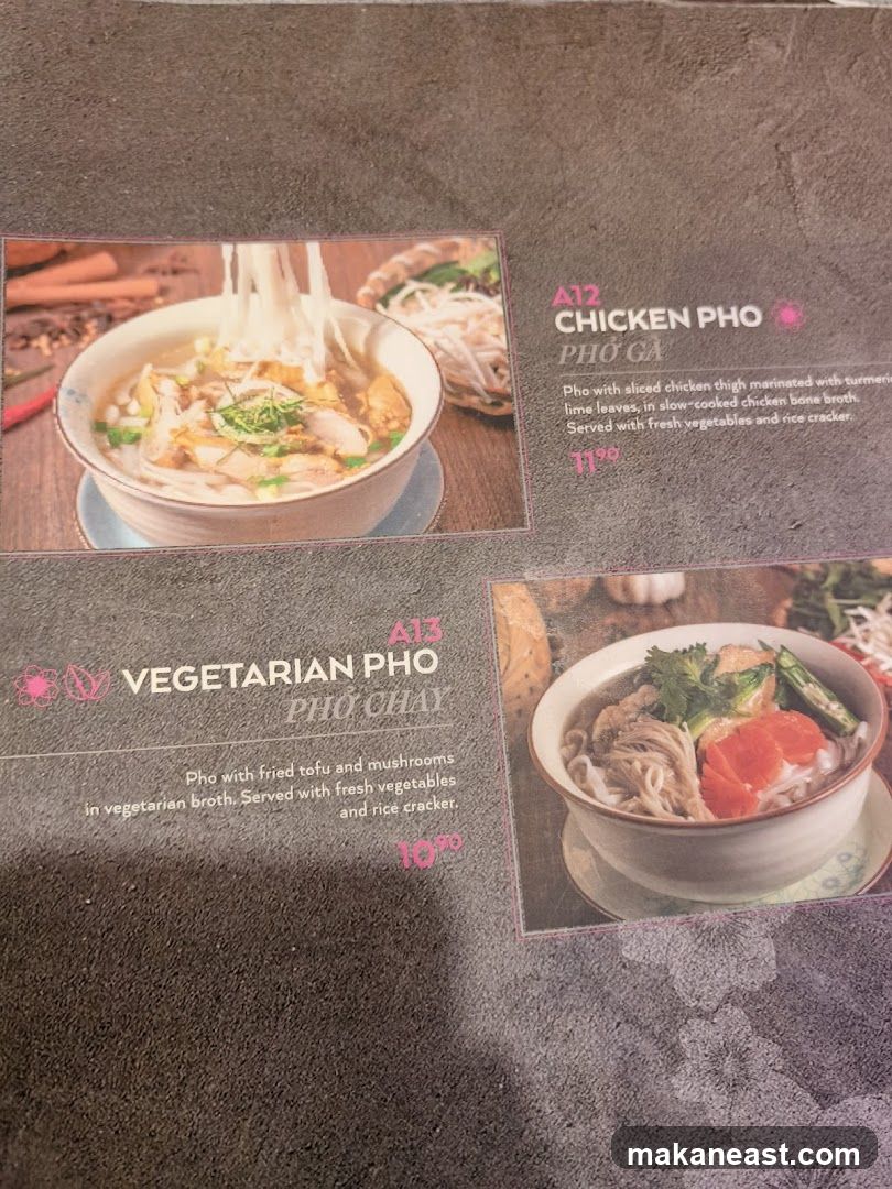 Pho Menu