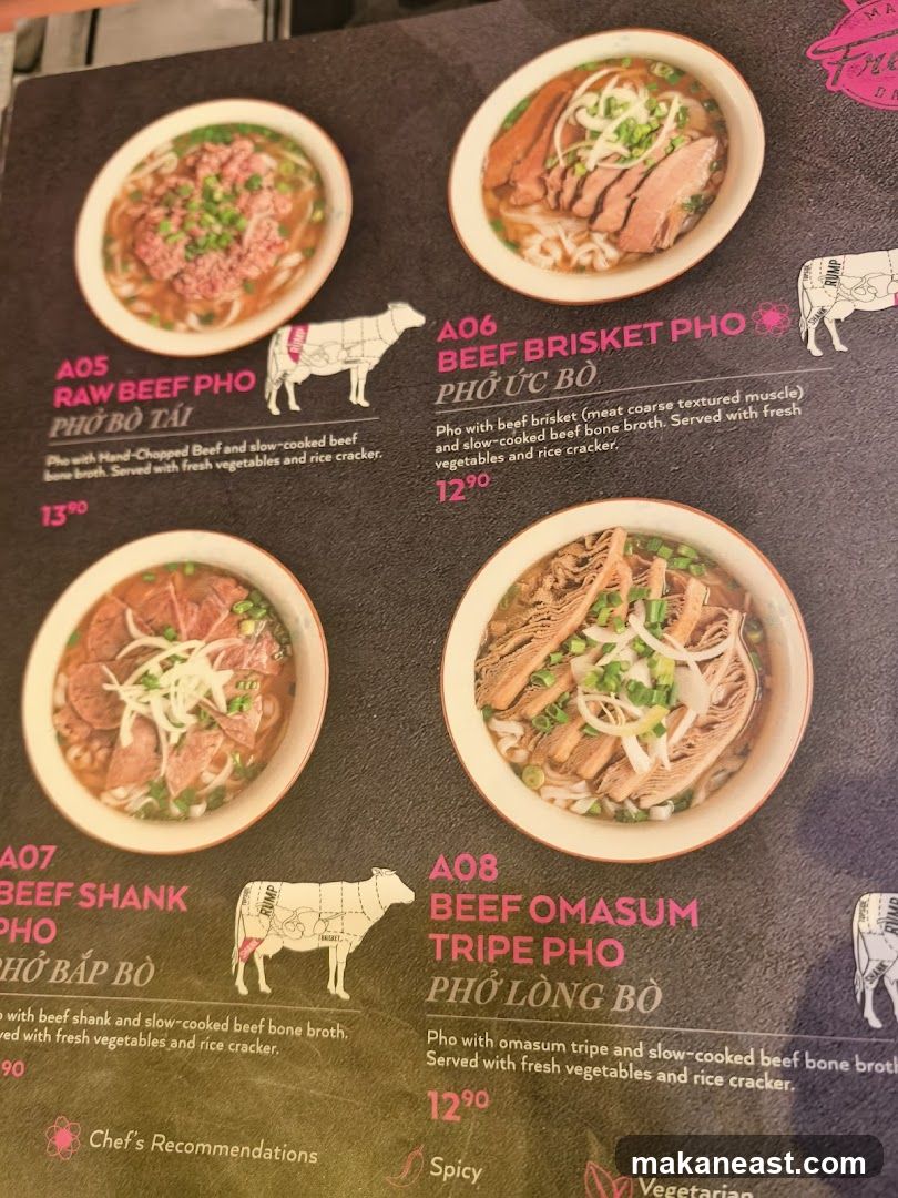Pho Menu