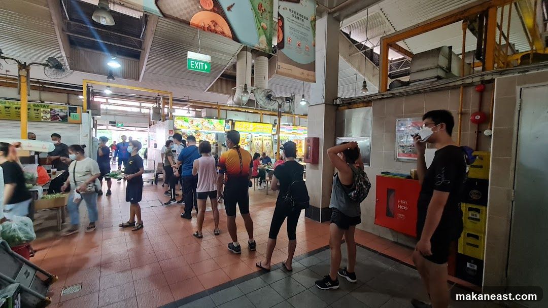 People queuing at a food court