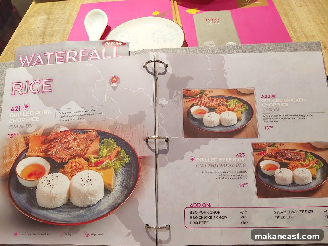 Waterfall Rice Menu
