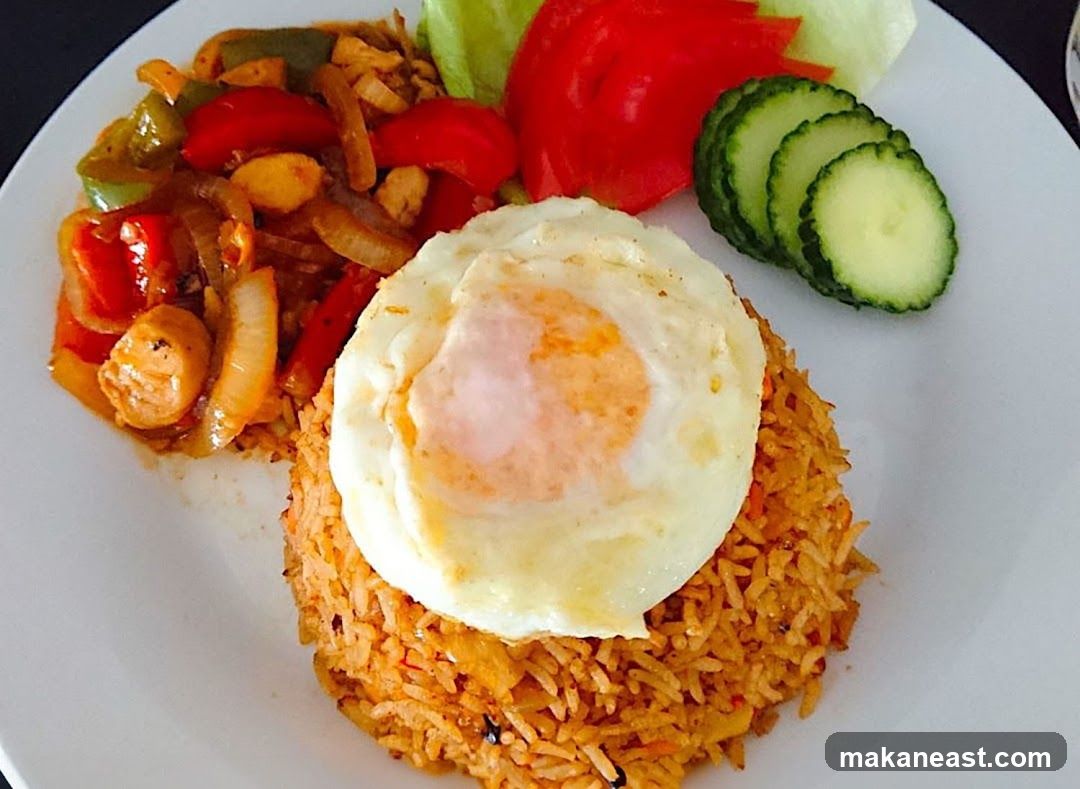 Fried Rice with Egg and Stir-fried Vegetables
